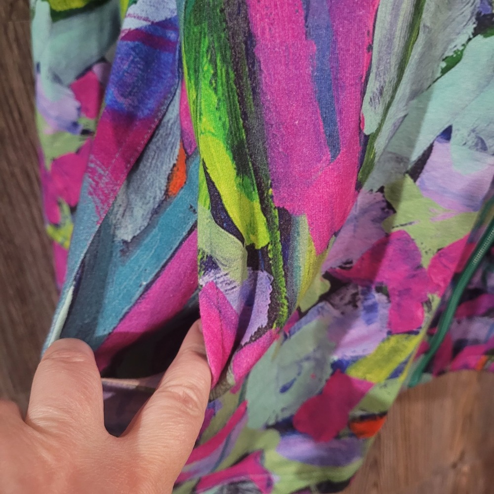 Claire Desjardins Activewear Full Zip Hoodie Tunic XL Art to Wear Colorful - Picture 6 of 13